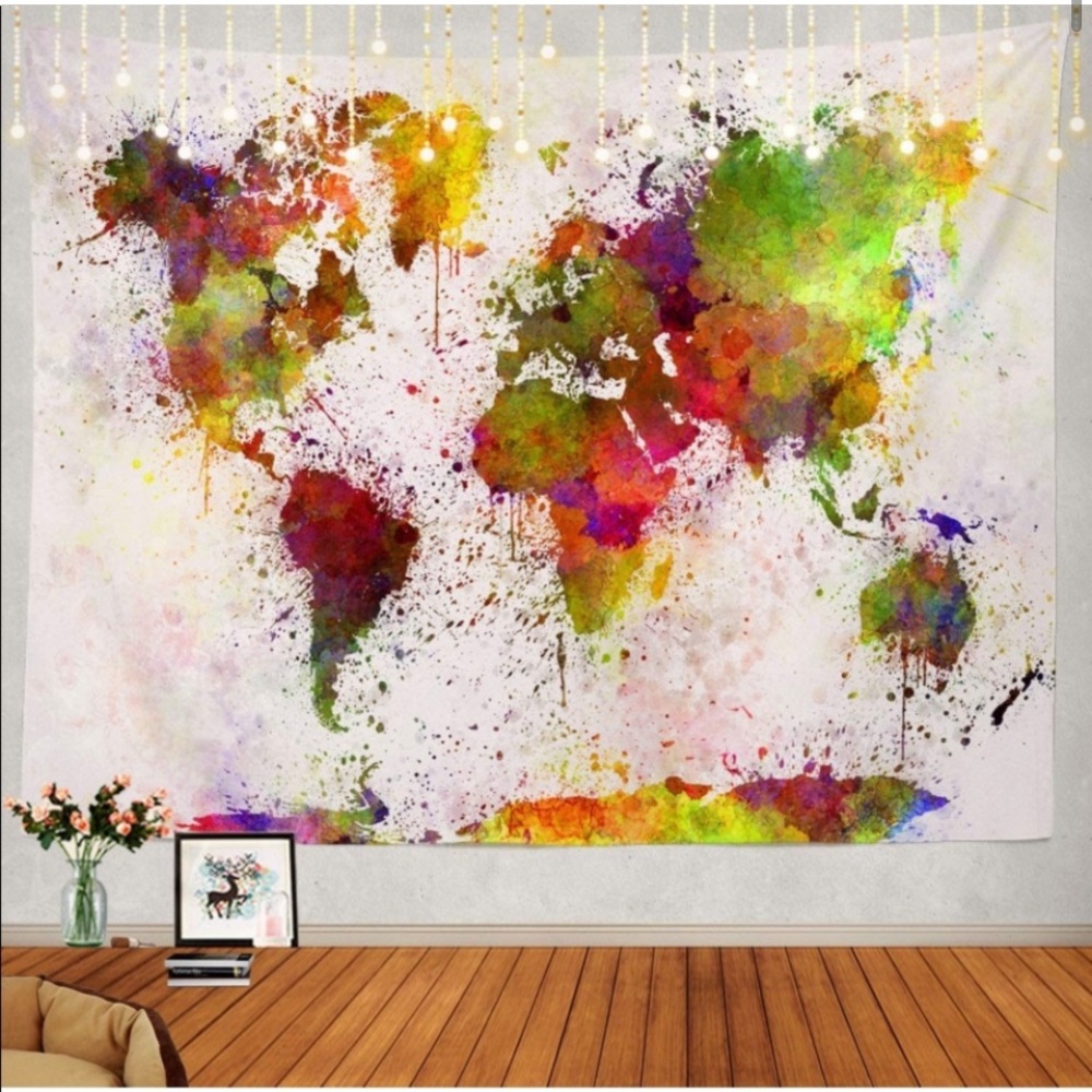 Splatterpaint Worldmap Tapestry
